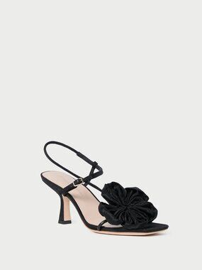 Loeffler Randall Frank Black Moiré Flower Sandal. Sz: 8B